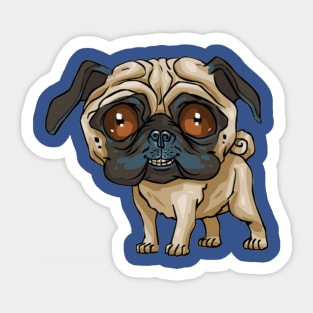 Pug dog. Part of my Pug, three piece character series Sticker